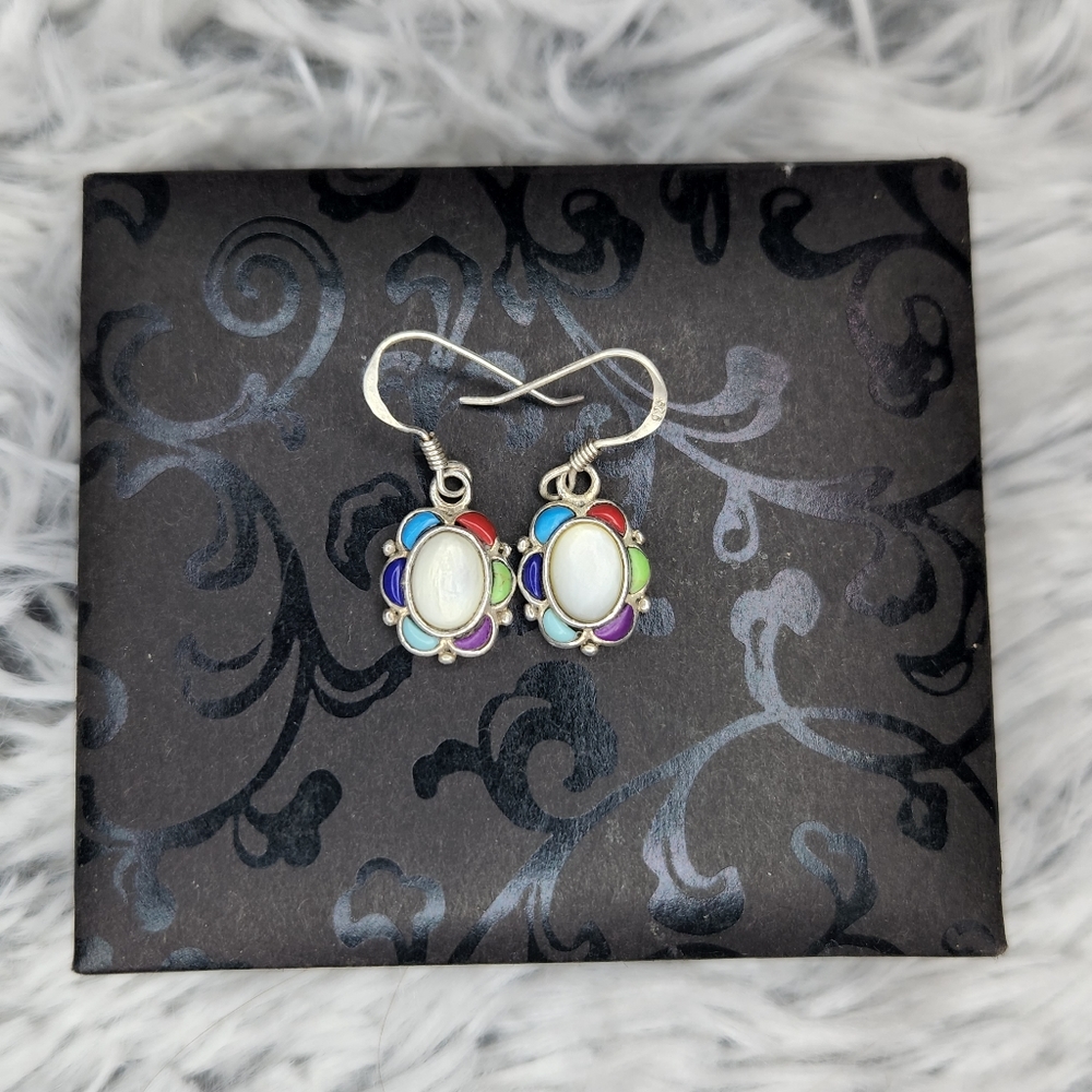 .925 multi colored earrings